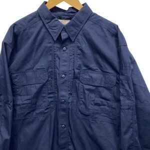 5.11 Tactical Shirt Mens XL Regular Dark Navy Blue Ripstop Long Sleeve 72175-724